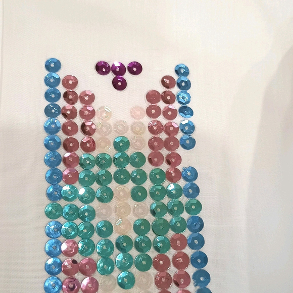 Vintage Moores Sequin Pleated Front White Dress Shirt Banded Collar Sz 15 32/33 - Picture 14 of 16